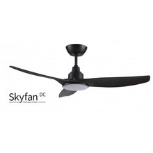 Load image into Gallery viewer, Skyfan DC 52"/1300mm 3 Blade DC Remote Control Ceiling Fan With Dimmable LED Light Black
