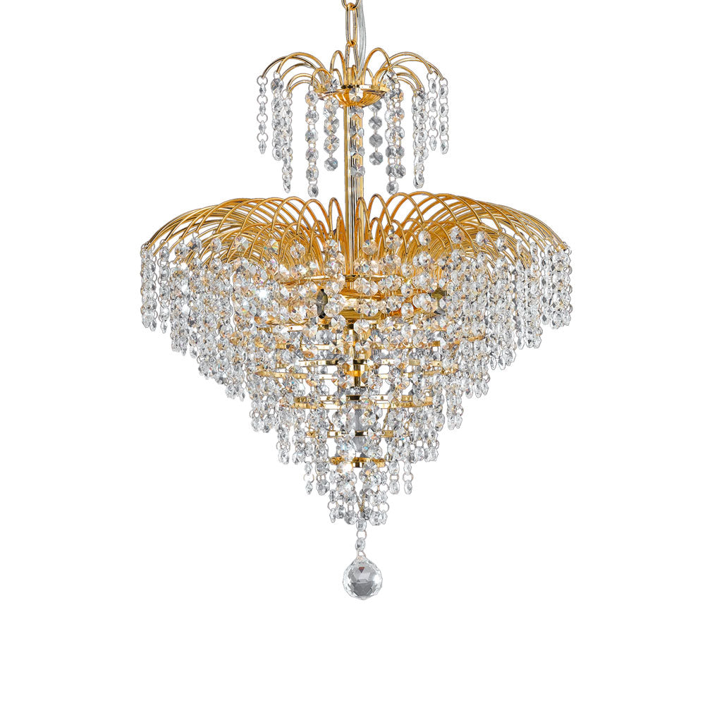 CASCADE 33cm Pendant - Gold/Crystal