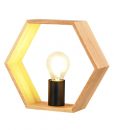 DESTA Hexagonal Timber Frame Table Lamp - Lights Fans Action