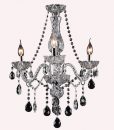 Theresa 3 Light Clear and Chrome Candelabra Chandelier - Lights Fans Action