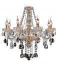 Theresa 8 Light Clear and Gold Candelabra Chandelier - Lights Fans Action
