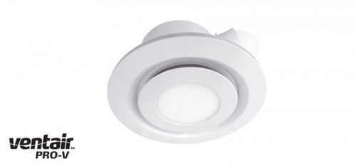 AIRBUS 200 - Premium Quality Side Ducted Round White Exhaust Fan With 10w LED Panel - Extra Low Profile - Lights Fans Action