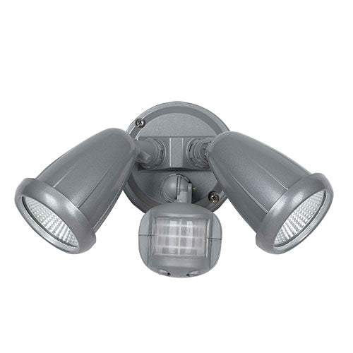 ILLUME LED Exterior Double Security Spotlight with Sensor Silver