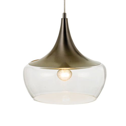 Landy 30cm Pendant Nickel/ Clear - Lights Fans Action