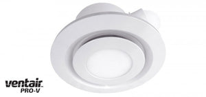 AIRBUS 250 - Premium Quality Side Ducted Round White Exhaust Fan With 14w LED Panel - Extra Low Profile - Lights Fans Action
