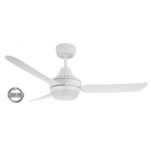 STANZA - 48"/1220mm Glass Fibre Composite 3 Blade Ceiling Fan with Light (B22) - White - Indoor/Covered Outdoor